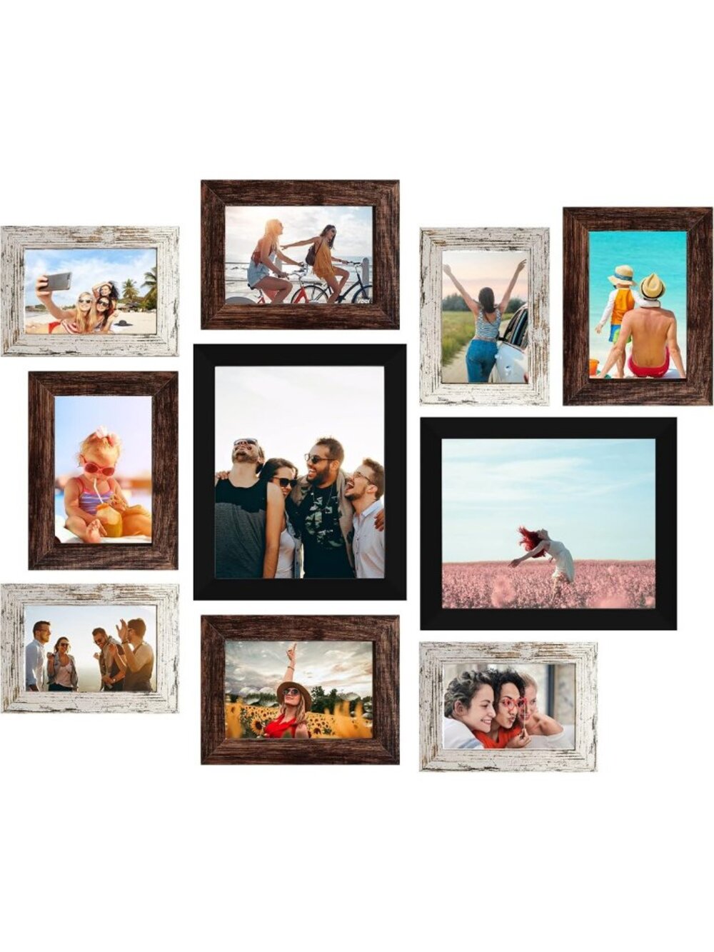 Gallery Wall Frame Set 10-Pack, 8x10 5x7 4x6 Collage Frames in 3 Finishes